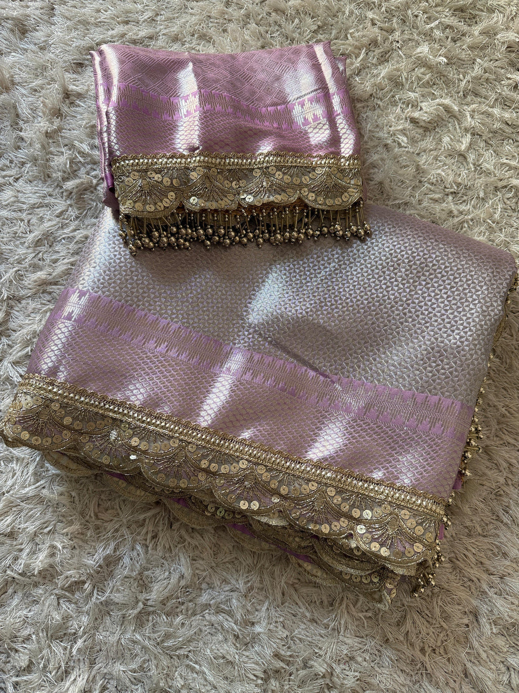 Dil Lavender Banarasi Silk Saree