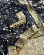 Maharani Black Banarasi Saree