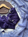 Pearls on Lavender Saree