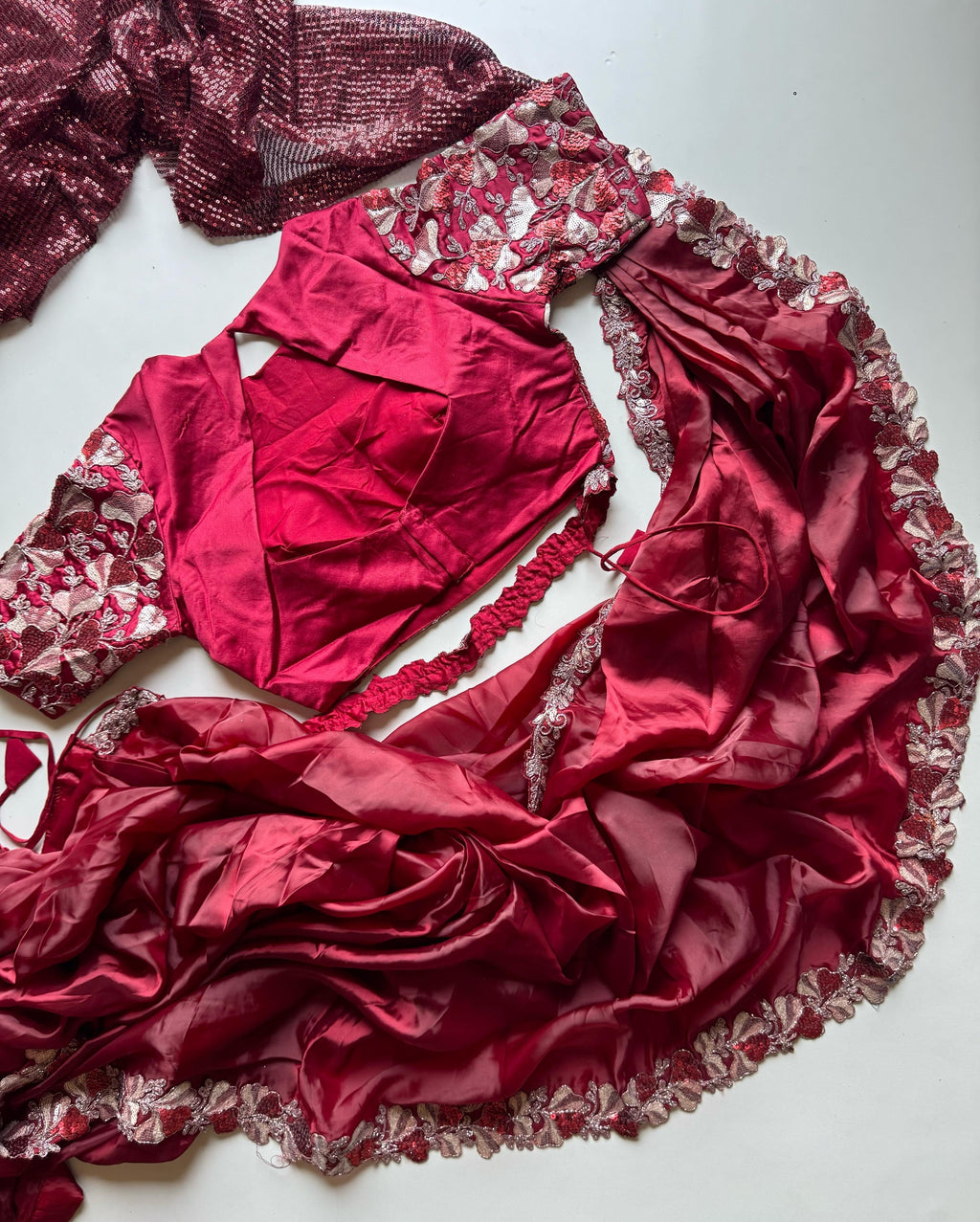 Surkh Laal Embellised Saree (Pre-Draped)