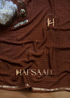 Madras kapi- Premium crushed chinnon saree
