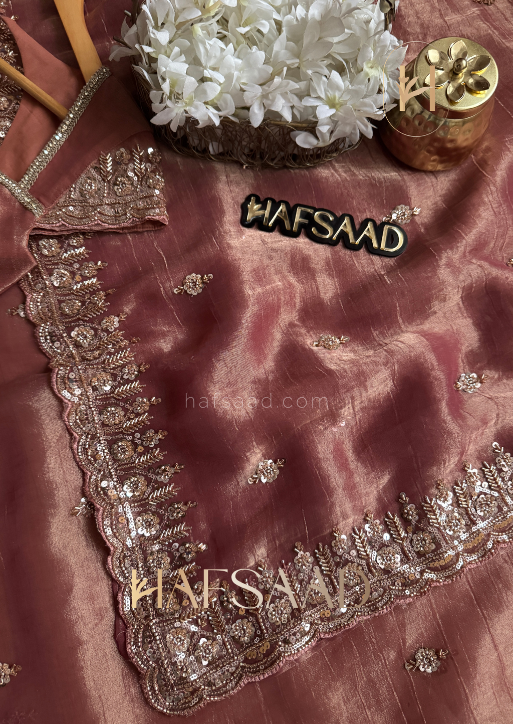 Mastani - Soft tissue saree (Rose Gold)