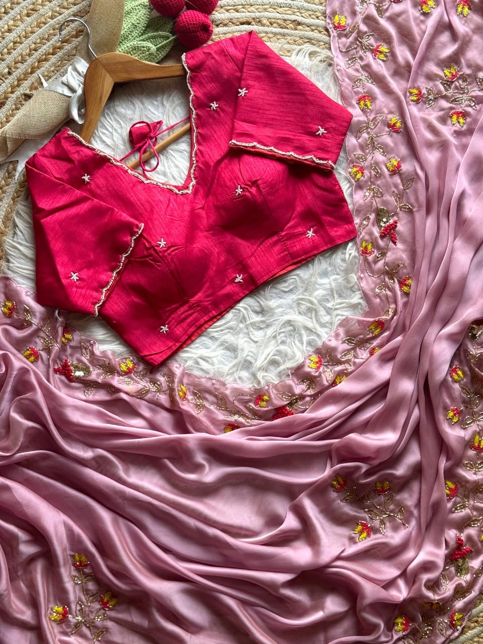 Precious Pink Saree