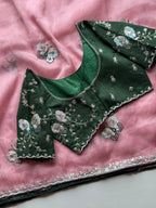 Pankhuri Pink Embellished Saree