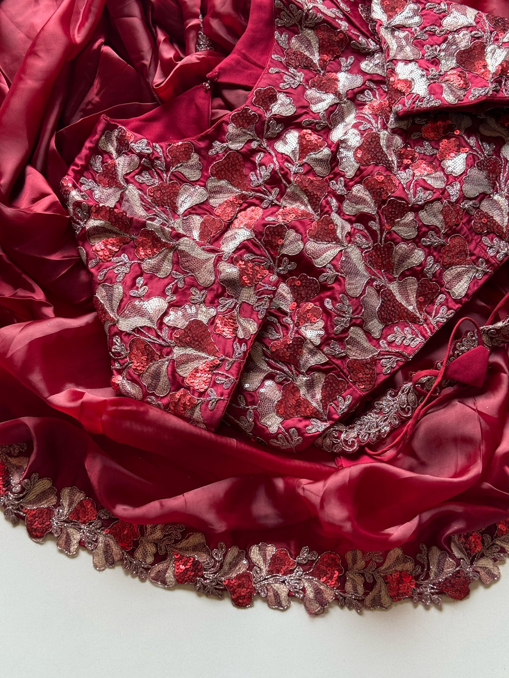 Surkh Laal Embellised Saree (Pre-Draped)