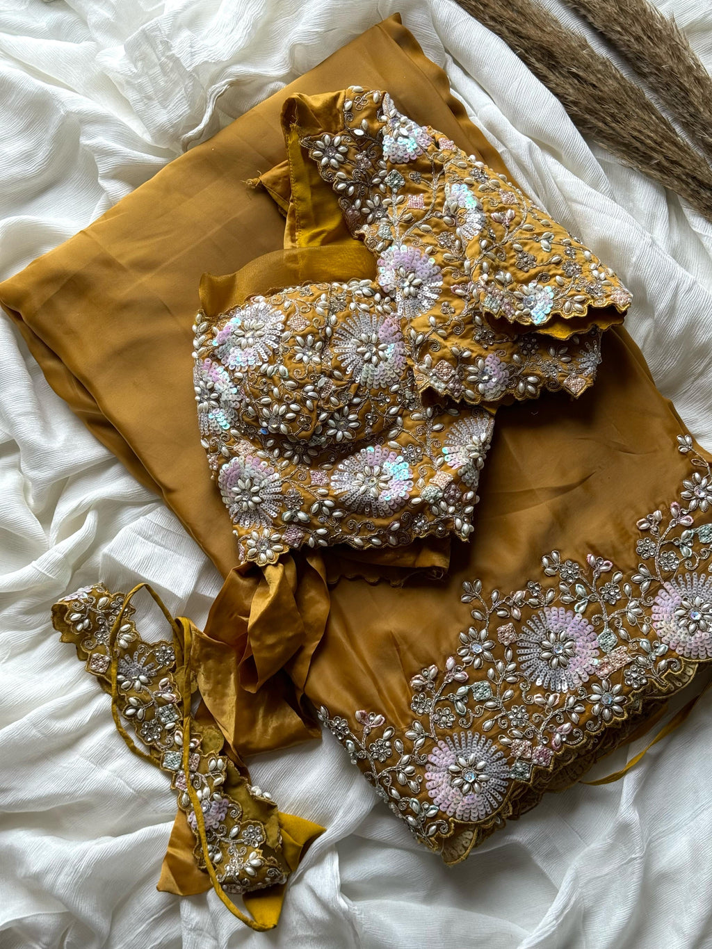Mustard Princess Saree (Pre-Draped)