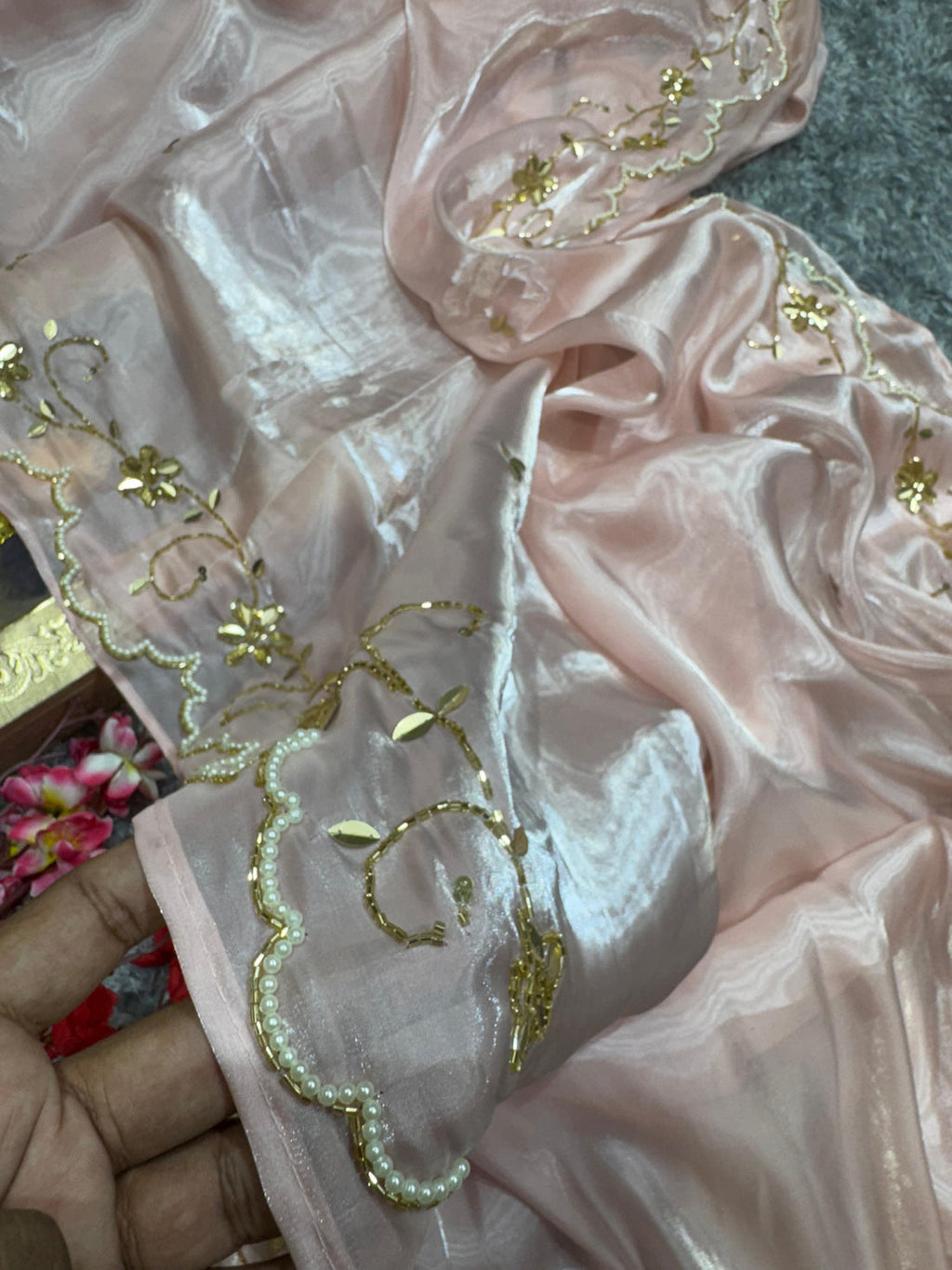 Aurelia Pink Embellished Saree