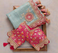 Khushi Heavy Print and Work Blouse and Saree
