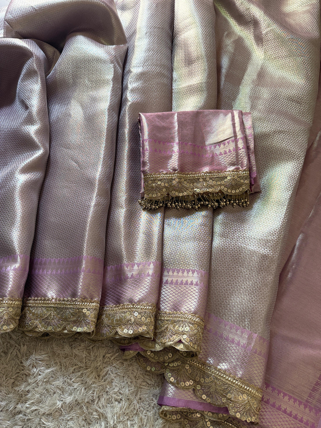 Dil Lavender Banarasi Silk Saree