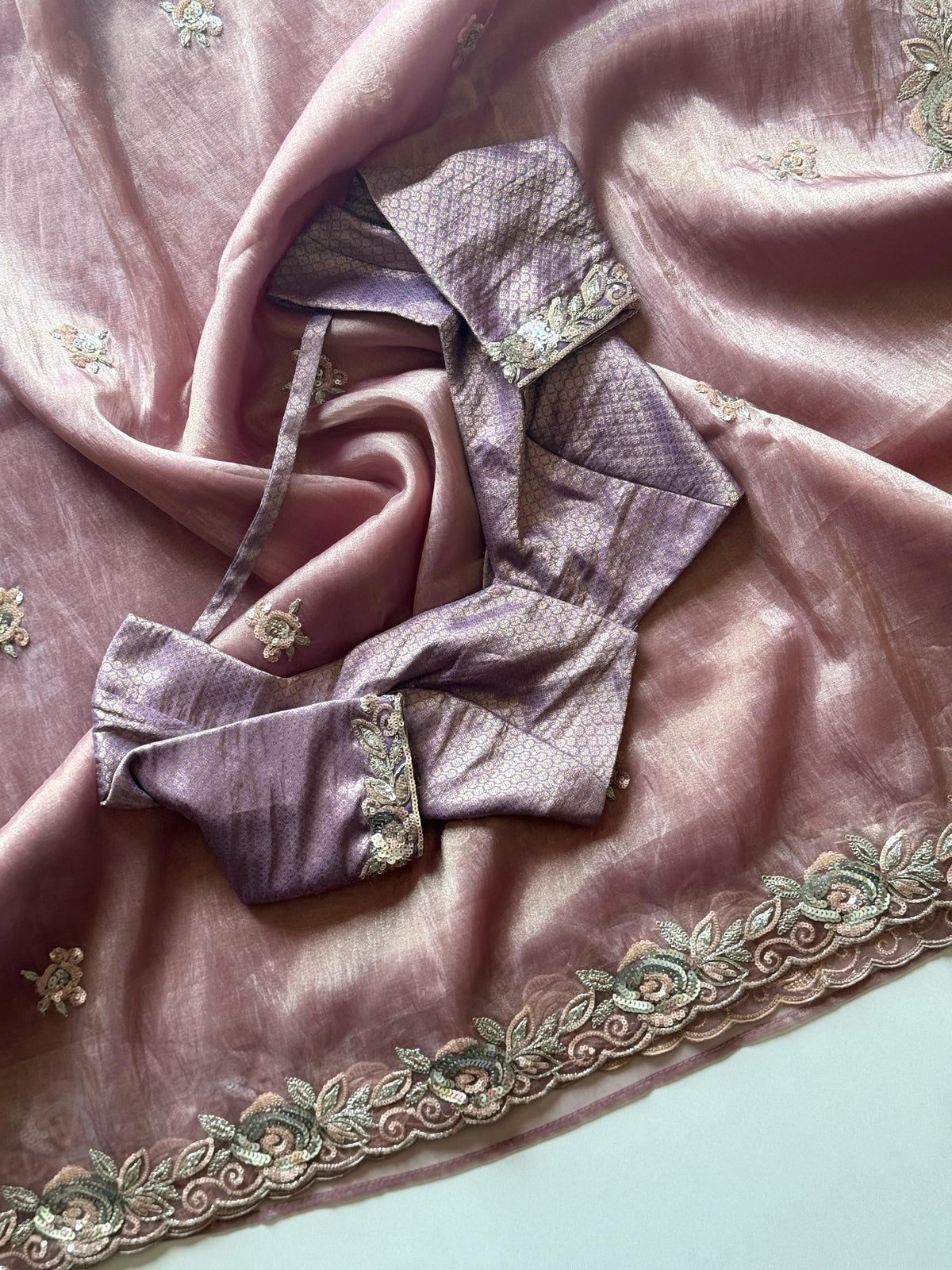 Maharani Pink Tissue Saree