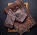 Attractive Coffee Saree with Look