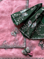 Pankhuri Pink Embellished Saree