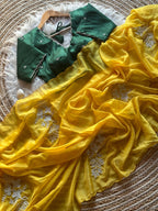 Pearls on yellow Saree