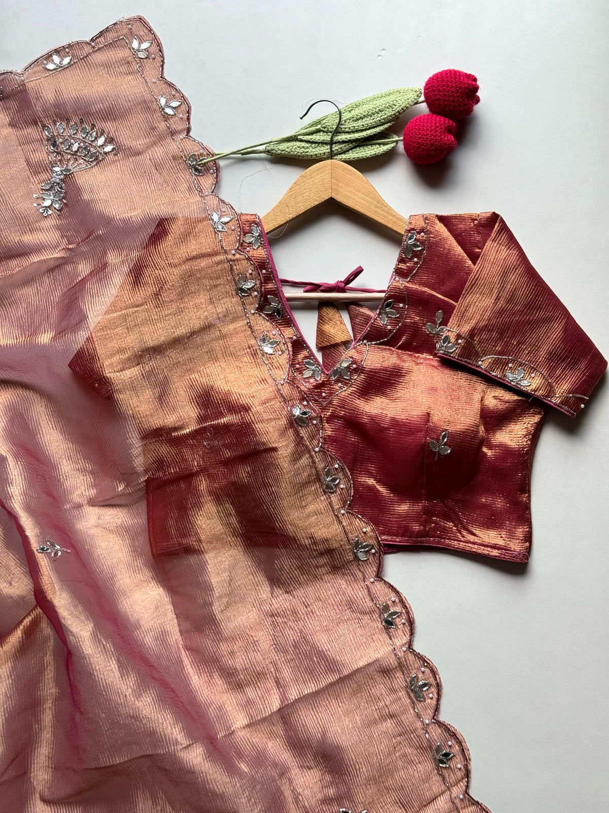 The Regalia Rust Orange Saree