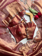 The Regalia Rust Orange Saree