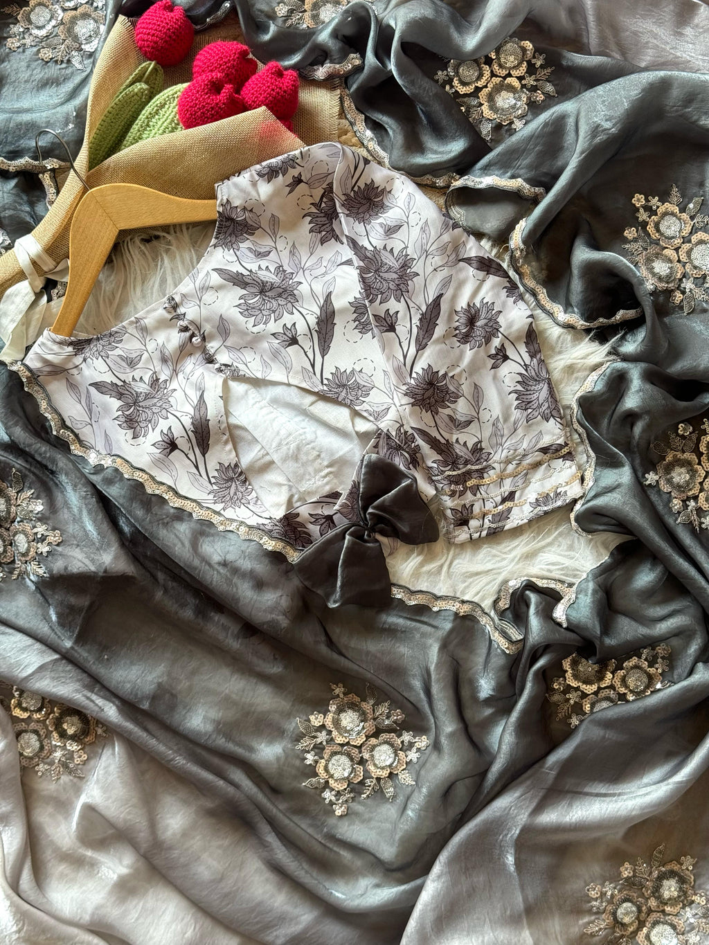 Pearls on Petals Saree
