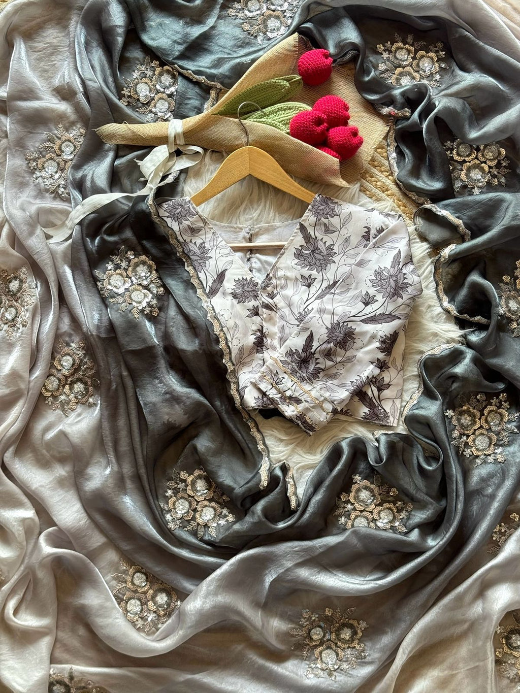 Pearls on Petals Saree