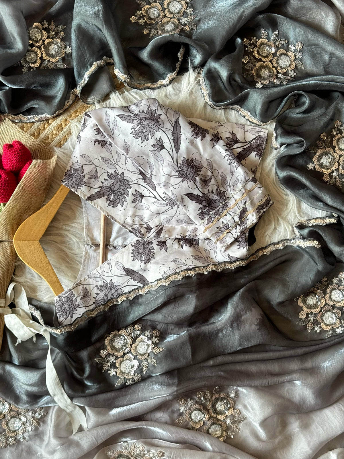 Pearls on Petals Saree