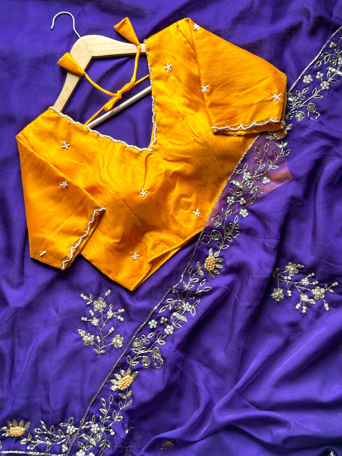Gold flowers On Purple