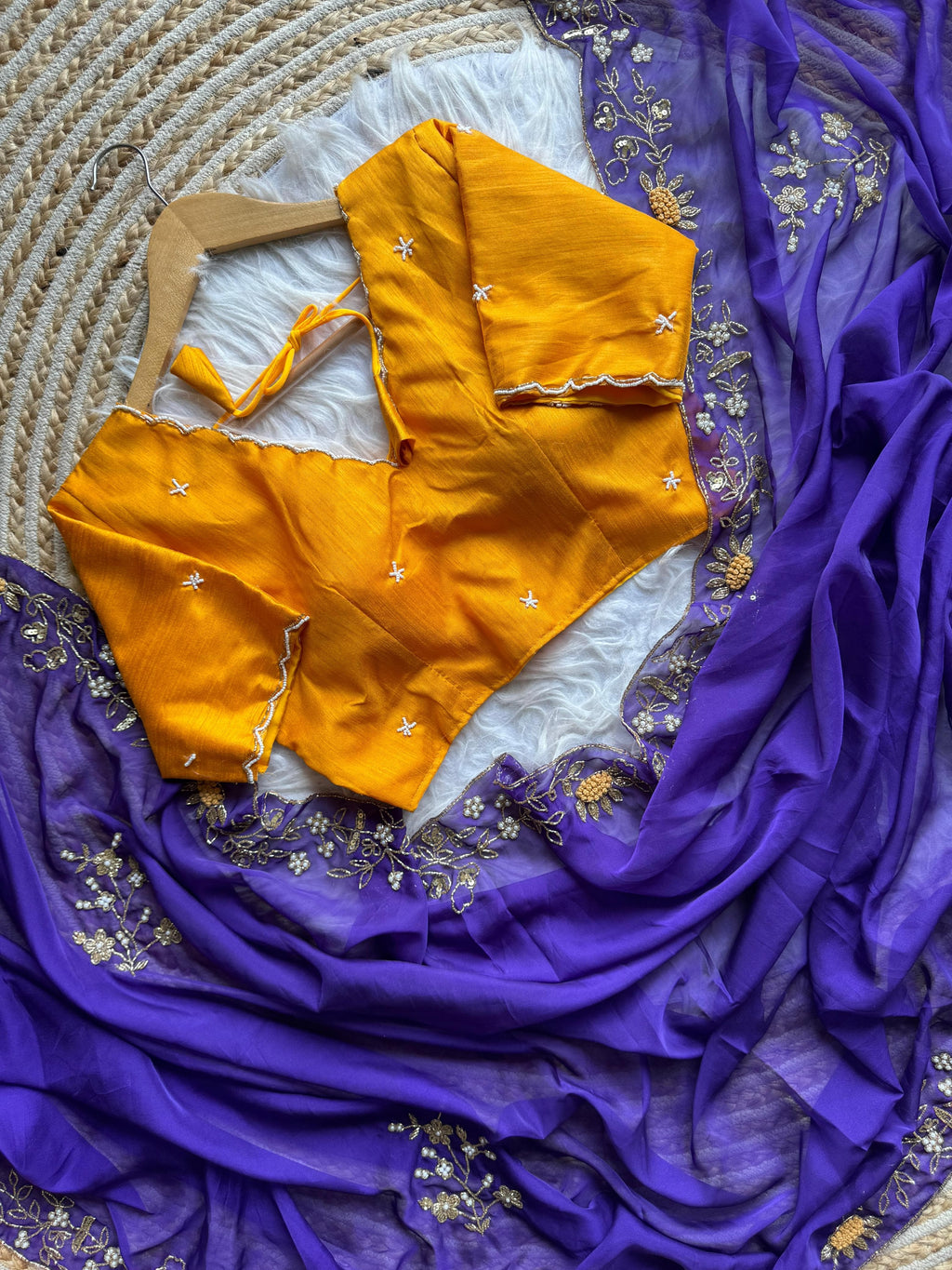Gold flowers On Purple