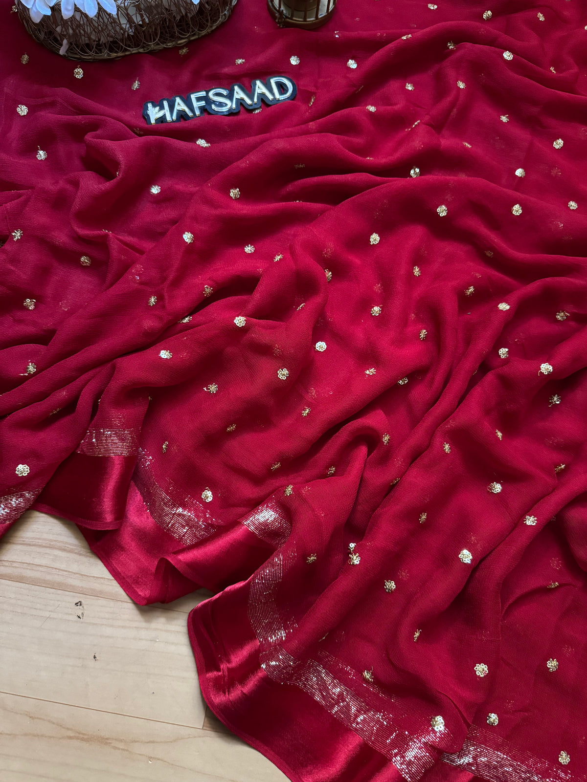 Mira- pure viscose saree (Red)