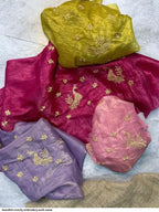 BEAUTIFUL CRUNCHY EMBROIDERY WORK SAREE