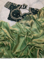 SPACE SILK WITH SEQUENCE EMRODAIRY SAREE